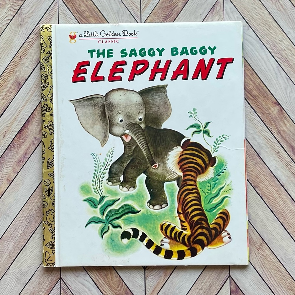 1999 Vintage Children’s Book The Saggy Baggy Elephant Little Golden Book Classic